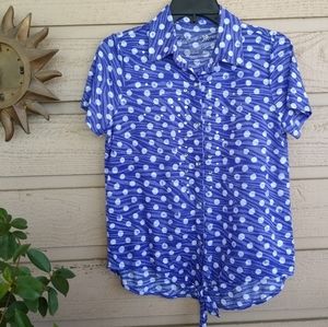 Onque Petite Tie Front Top